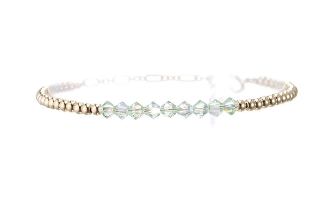 Crystal Bar Bracelet, 6.5” Stretch