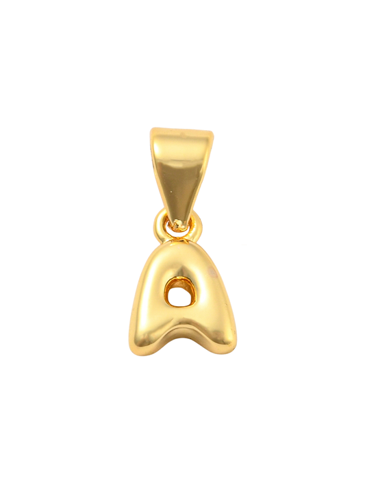 * Gold Mini 18K Bubble Letter "A" Charm