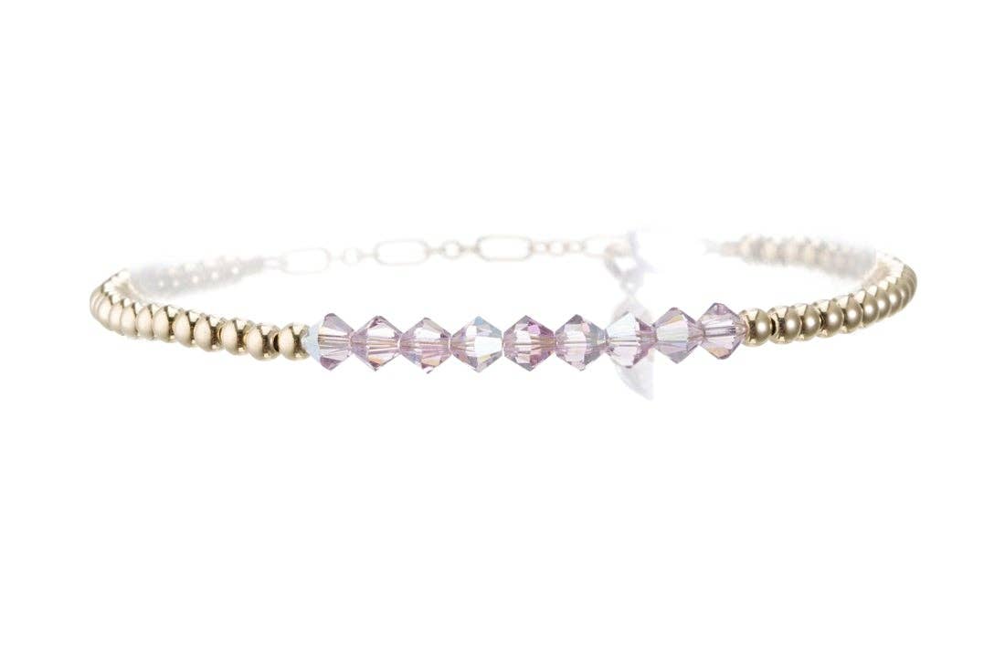 Crystal Bar Bracelet, 6.5” Stretch