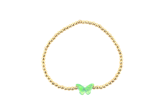 Youth Butterfly Bracelet, Gold + Pink Multi