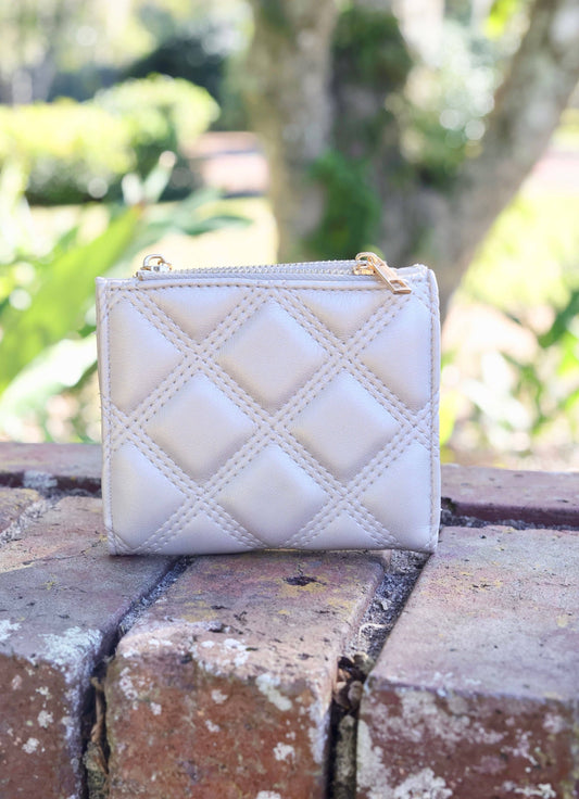 Monica Double Zip Wallet PEARL QUILTED DQ: Default