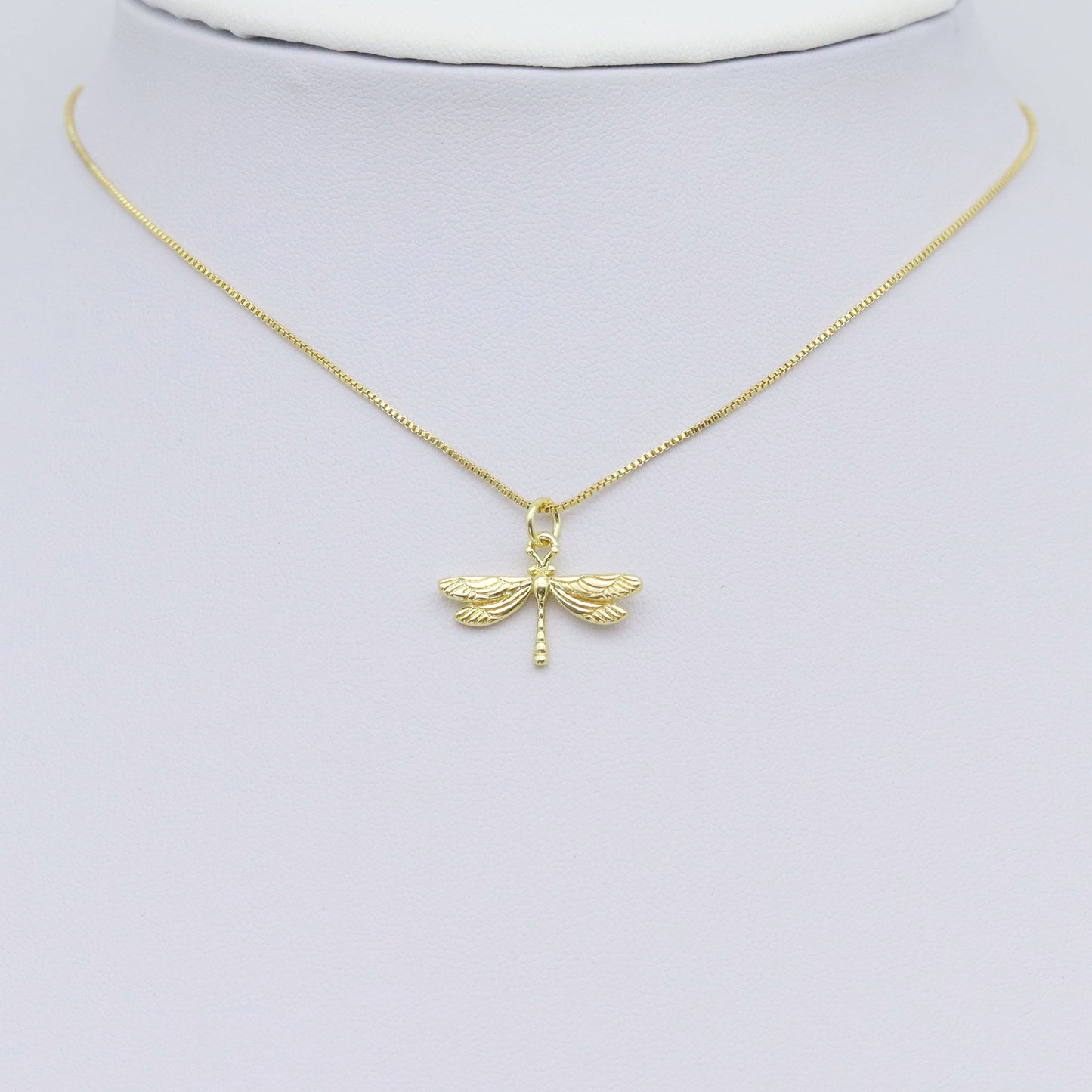 Gold Dragonfly Charm Pendant, Sku#Y985