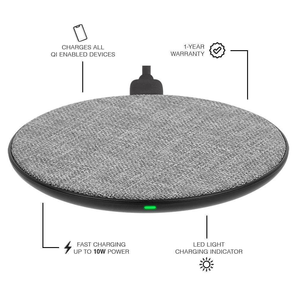 Case-Mate Power Disc - Wireless Charger: Gray