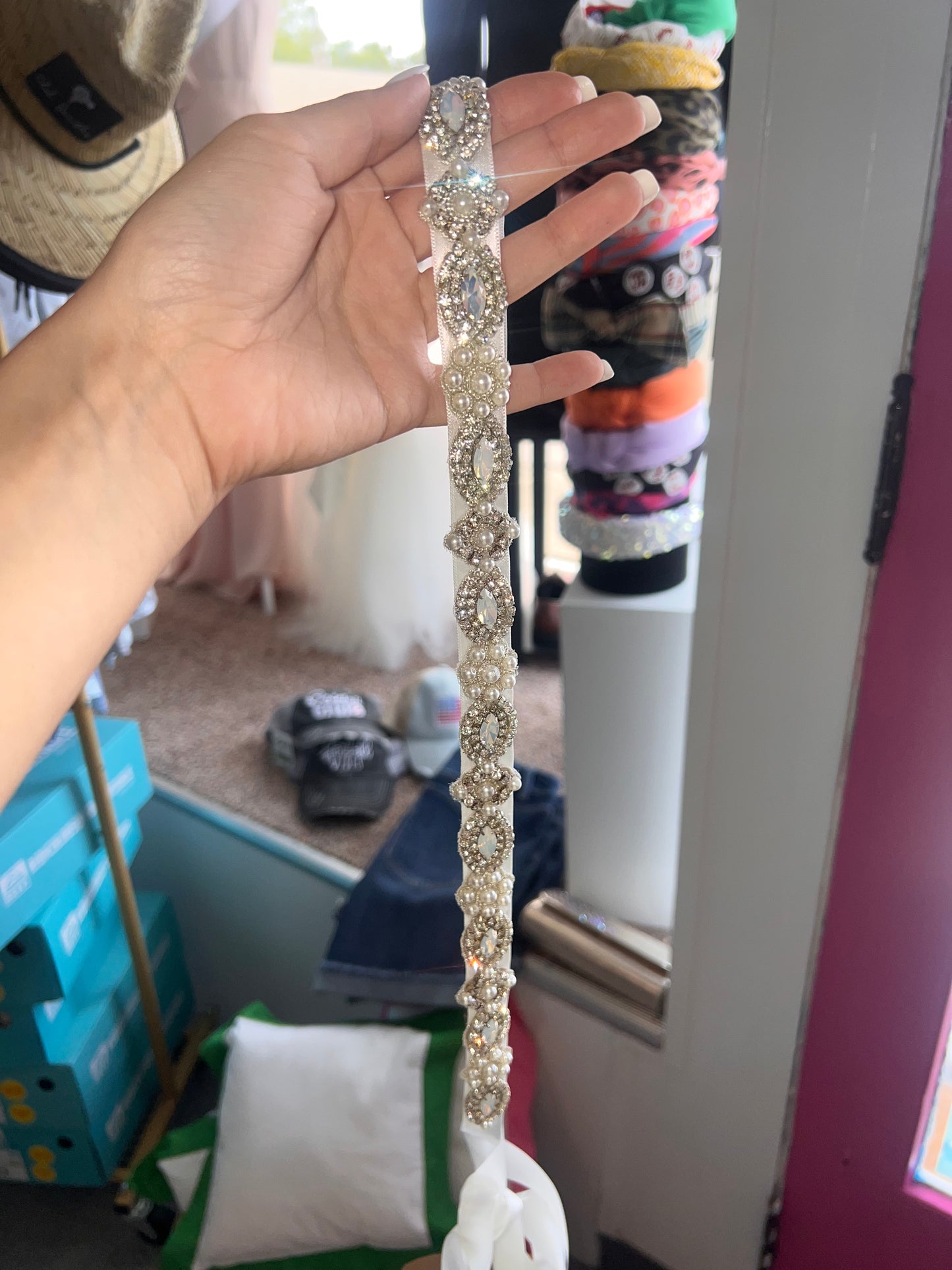 Diamond and pearl belt