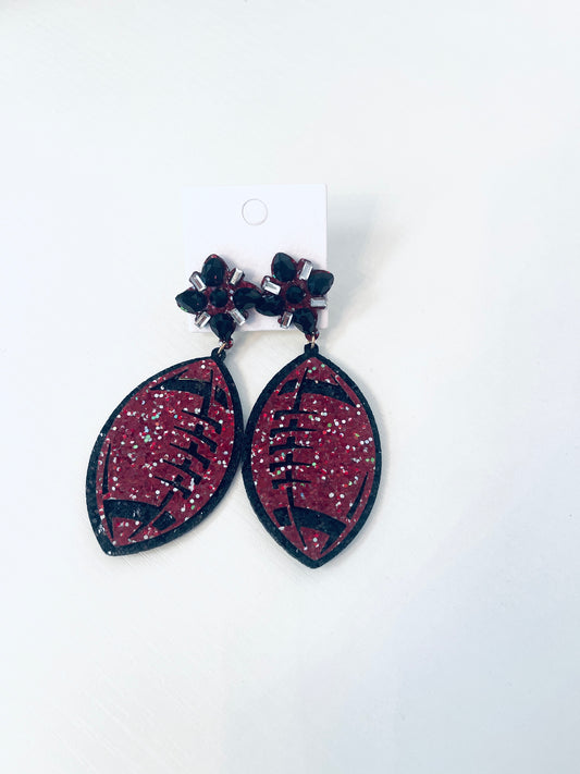 Glitter Football Earrings