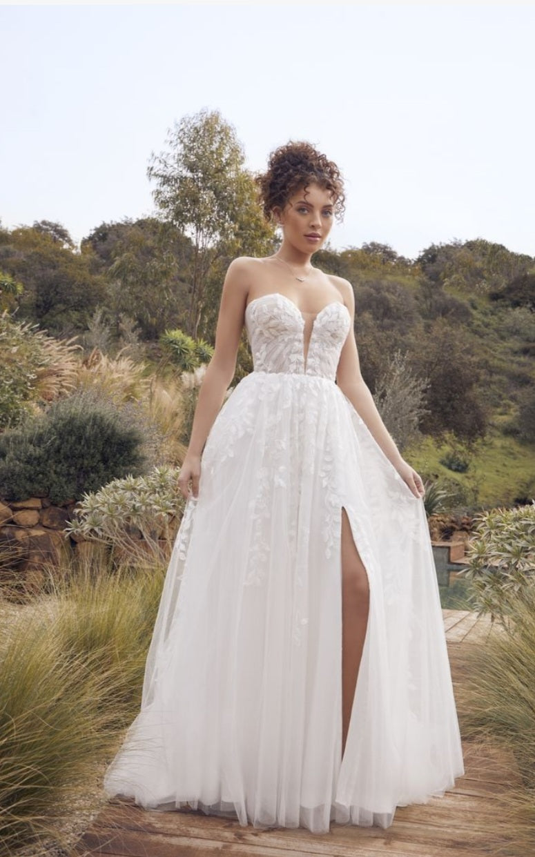 Casablanca tulle a line gown