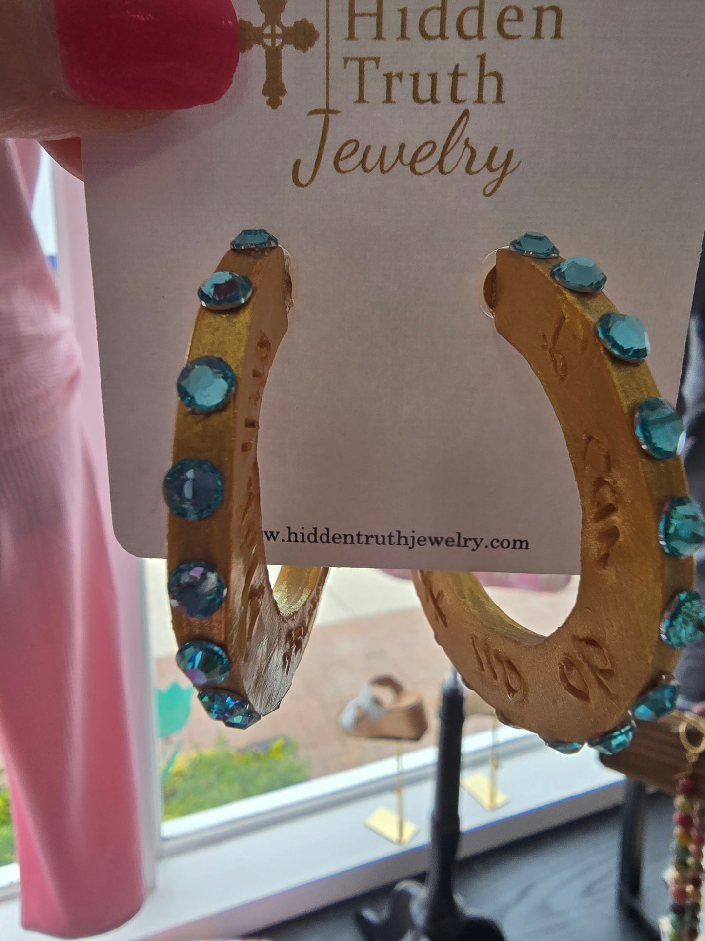 Turquoise blue hoops