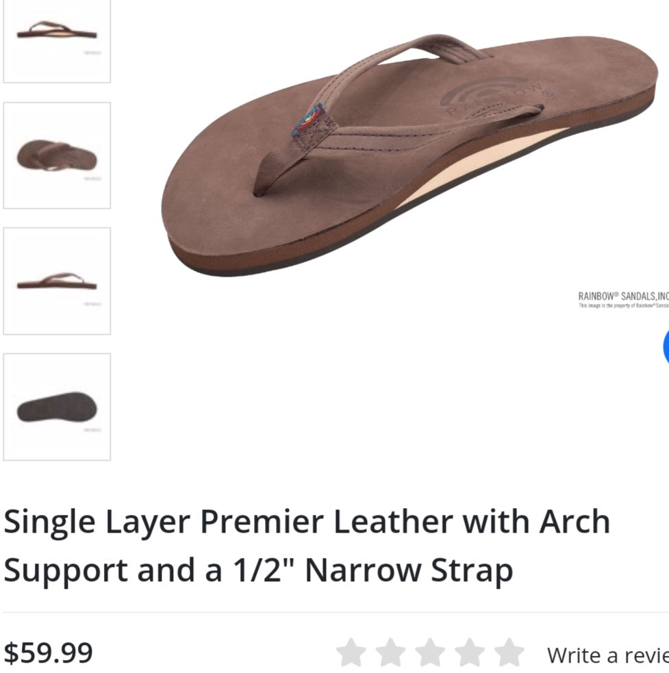 Rainbows ladies thin strap leather