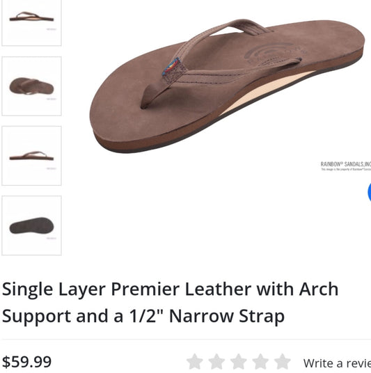 Rainbows ladies thin strap leather